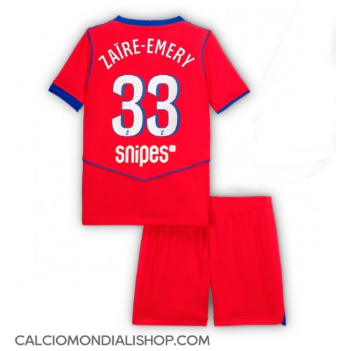 Maglie da calcio Paris Saint-Germain Warren Zaire-Emery #33 Terza Maglia Bambino 2025-26 Manica Corta (+ Pantaloni corti)
